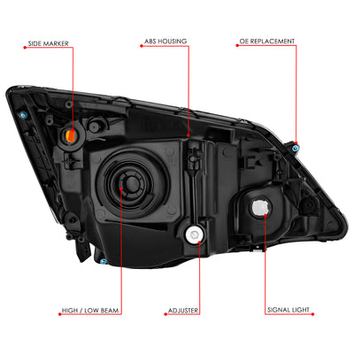 Factory Style Chrome Housing Headlights <br> 07-11 Honda CR-V
