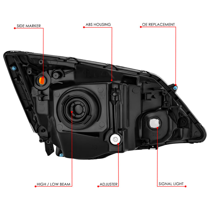 Factory Style Chrome Housing Headlights <br> 07-11 Honda CR-V
