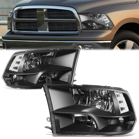 Factory Style Headlights <br>09-10 Dodge Ram, 11-12 Ram 1500, 2500, 3500