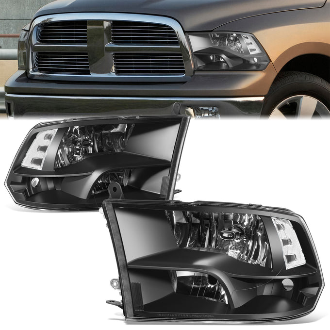Factory Style Headlights <br>09-10 Dodge Ram, 11-12 Ram 1500, 2500, 3500