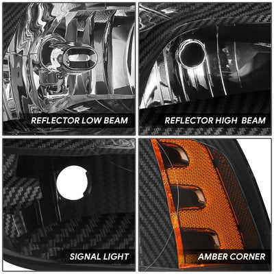 Carbon Fiber Factory Style Headlight Headlamps Black <br>09-12 Dodge Ram 1500 2500 3500