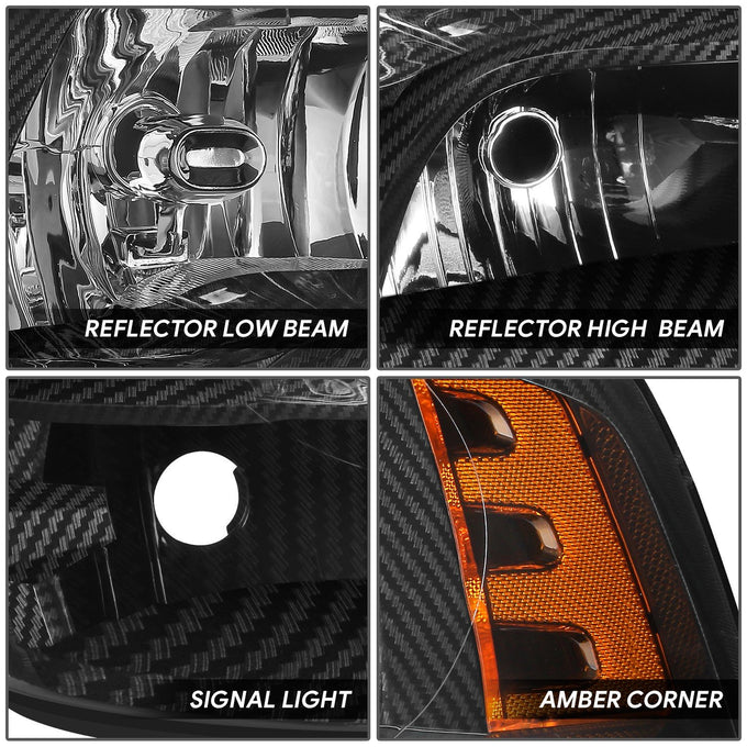 Carbon Fiber Factory Style Headlight Headlamps Black <br>09-12 Dodge Ram 1500 2500 3500