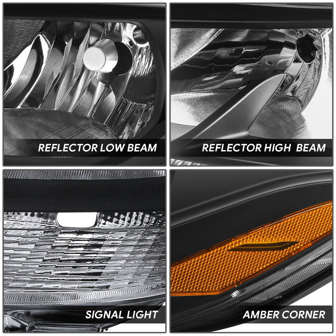 Factory Style Black Housing Amber Corner Headlights <br>19-22 Mercedes-Benz Sprinter 1500, 2500, 3500