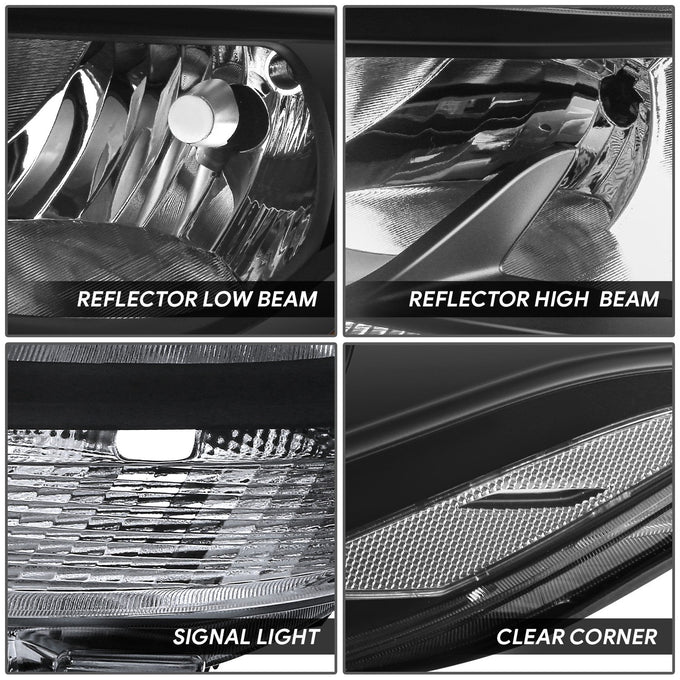 Factory Style Black Housing Clear Corner Headlights <br>19-22 Mercedes-Benz Sprinter 1500, 2500, 3500