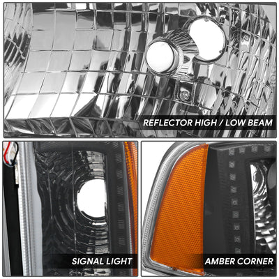 RGB LED DRL Sequential Projector Headlights <br> 94-01 Dodge Ram 1500, 94-02 2500 3500