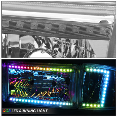 RGB LED DRL Sequential Projector Headlights <br> 94-01 Dodge Ram 1500, 94-02 2500 3500