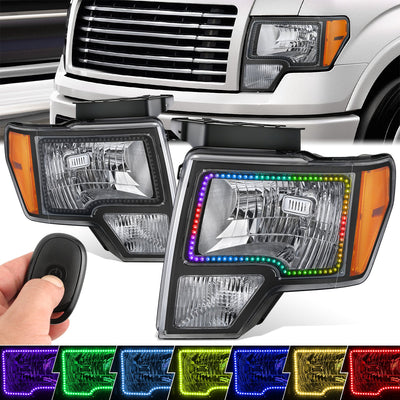 RGB LED DRL Headlights <br> 09-14 Ford F-150