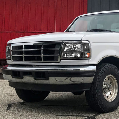 RGB LED DRL Sequential Signal Headlights <BR>92-96 Ford F-150, F-250, F-350, Bronco