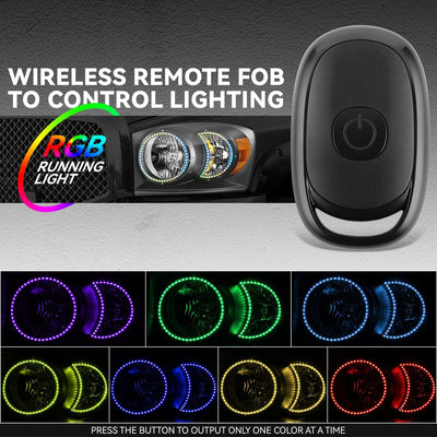 RGB LED DRL Headlights<br>06-08 Dodge Ram 1500 2500 3500