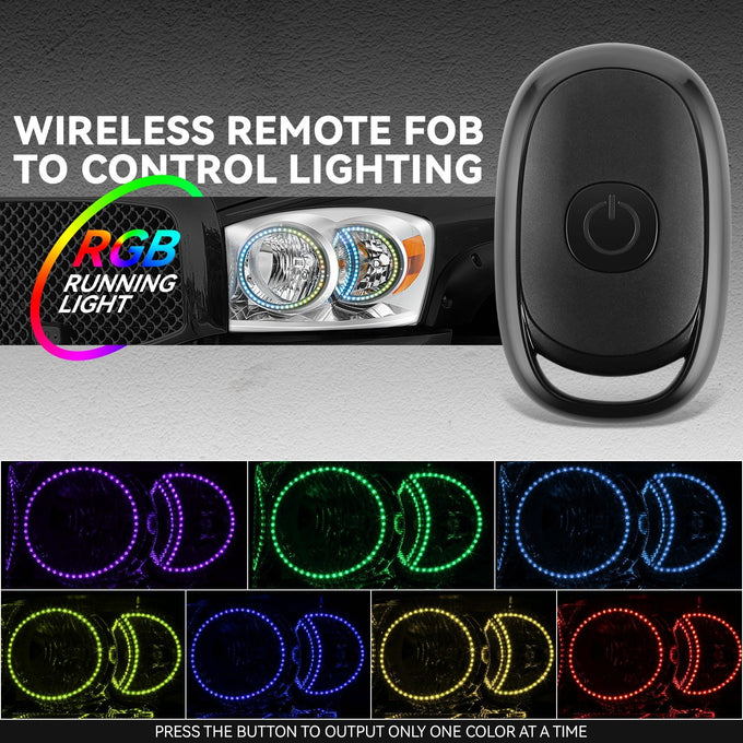 RGB LED DRL Headlights<br>06-08 Dodge Ram 1500 2500 3500