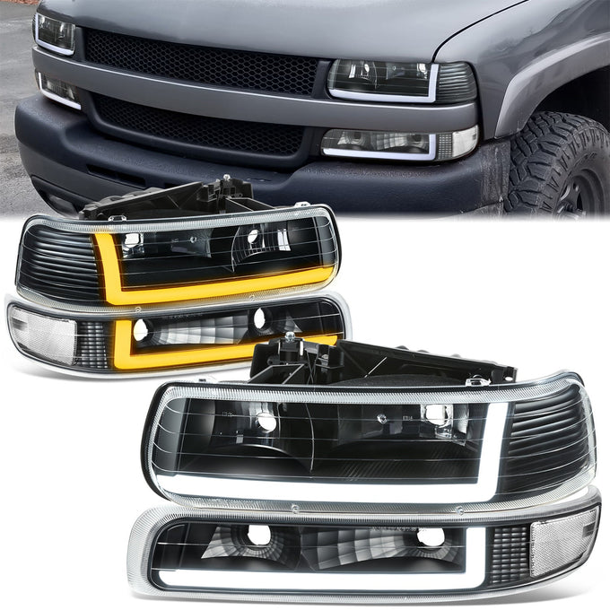 LED Switchback Headlights <br>99-02 Chevy Silverado 1500, 2500