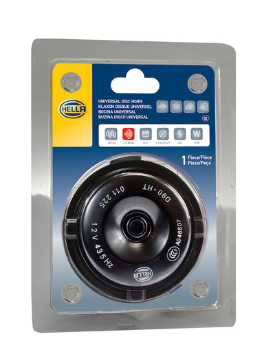 Horn Bl Blk Disc Ht 92Mm 12V Univ <br> Universal