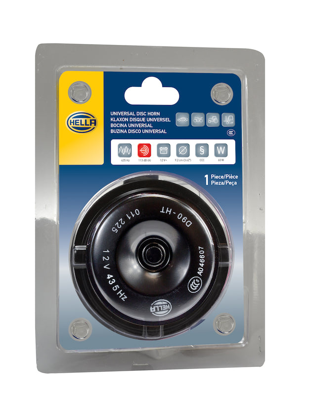 Horn Bl Blk Disc Ht 92Mm 12V Univ <br> Universal