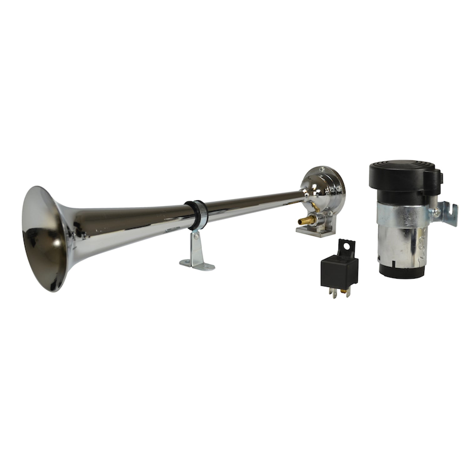 Horn Kit Bl Chrome Air 1Trumpet 12V <br> Universal