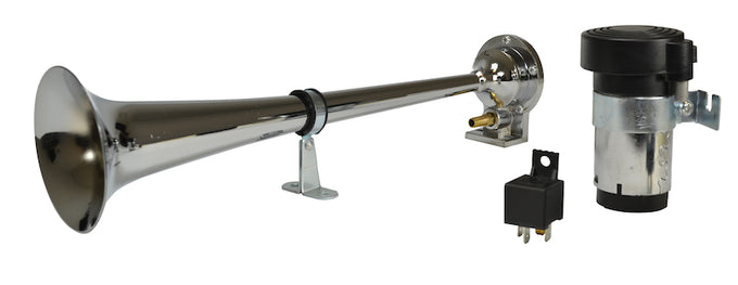 Horn Kit Bl Chrome Air 1Trumpet 12V <br> Universal