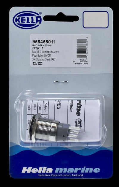Switch On/Off Ring 12V Blue 8Hg <br> Universal