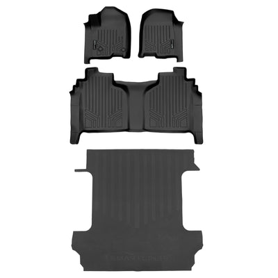 2 Row & Rubber Truck Bed Mats <br> 19-25 Chevy Silverado 1500/ GMC Sierra 1500