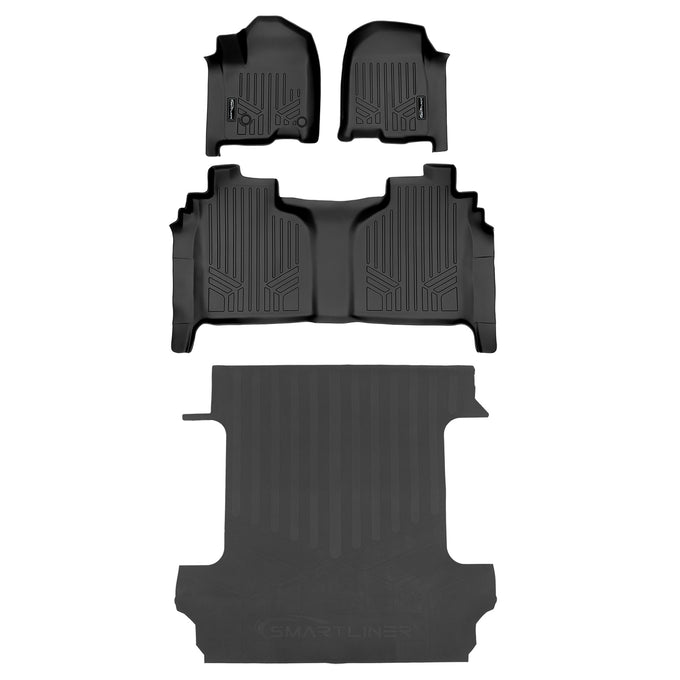2 Row & Rubber Truck Bed Mats <br> 19-25 Chevy Silverado 1500/ GMC Sierra 1500