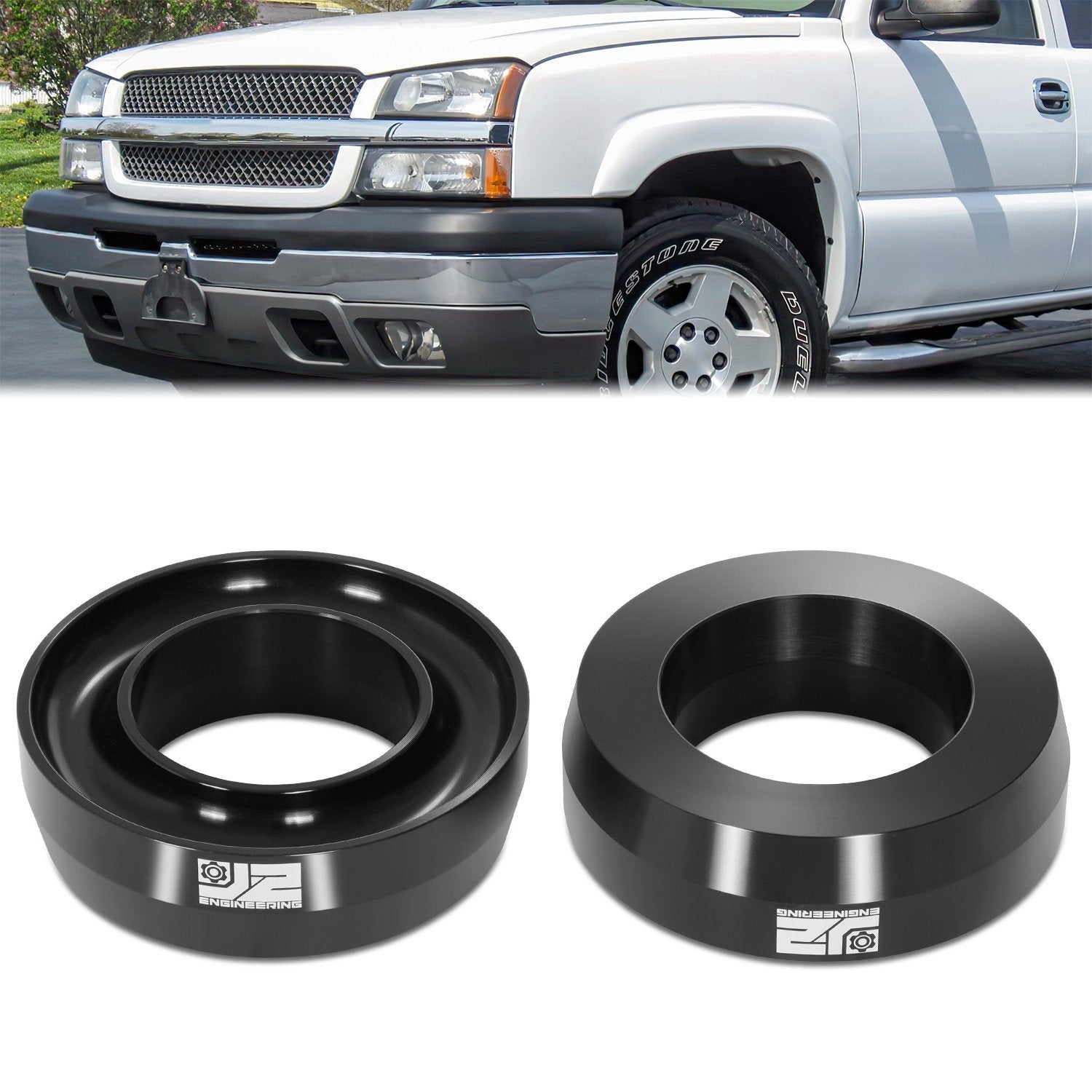 2pc 2in. Front Coil Spring Lift Leveling Spacer <br> 99-07 Chevy/GMC Silverado Sierra 1500 Classic