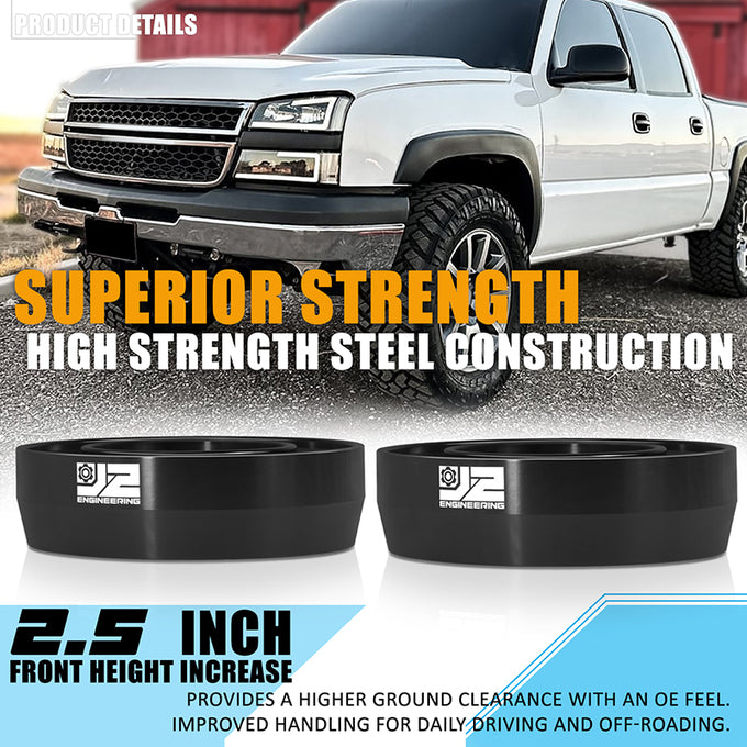 2pc 2.5in. Front Coil Spring Lift Leveling Spacer <br> 99-07 Chevy/GMC Silverado Sierra 1500 Classic
