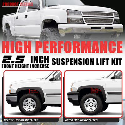 2pc 2.5in. Front Coil Spring Lift Leveling Spacer <br> 99-07 Chevy/GMC Silverado Sierra 1500 Classic
