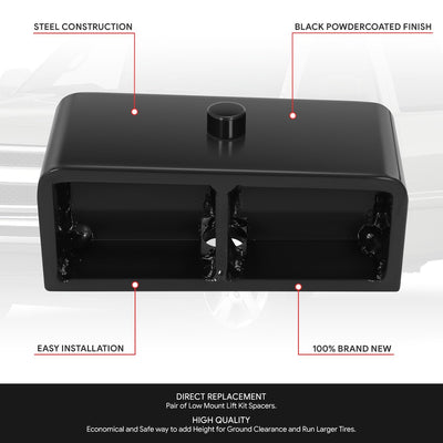 2pc 2in.Rear Leveling Lift Blocks <br> 00-10 Chevy/GMC Silverado Sierra 1500 2500 3500 HD