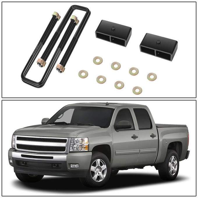 2pc 2in.Rear Leveling Lift Blocks <br> 00-10 Chevy/GMC Silverado Sierra 1500 2500 3500 HD