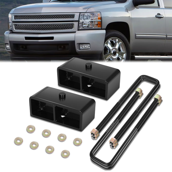 2pc 2in.Rear Leveling Lift Blocks <br> 00-10 Chevy/GMC Silverado Sierra 1500 2500 3500 HD