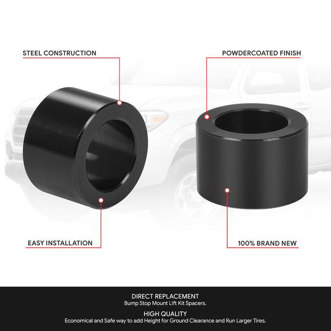 2-4 inch Lift Powdercoated Front Shock Extensions<br>99-06 Chevy Silverado, GMC Sierra 1500, 2007 Classic