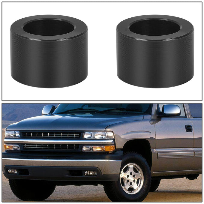 2-4 inch Lift Powdercoated Front Shock Extensions<br>99-06 Chevy Silverado, GMC Sierra 1500, 2007 Classic