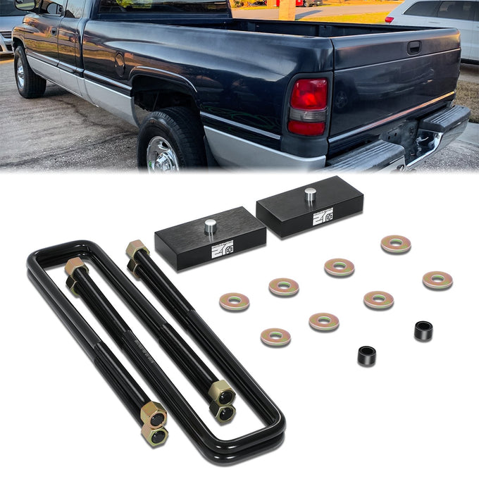 J2 1in. Rear Steel Leveling Lift leaf Spring + U-Bolts <br>94-02 Dodge Ram 2WD