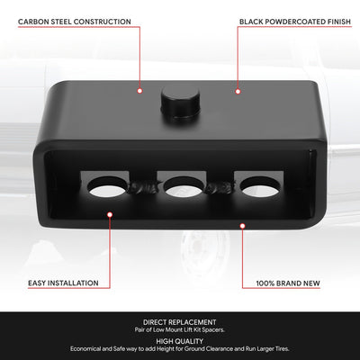 2 in. Leaf Spring Leveling Lift Blocks <br>94-01 Dodge Ram 1500, 94-02 2500 3500