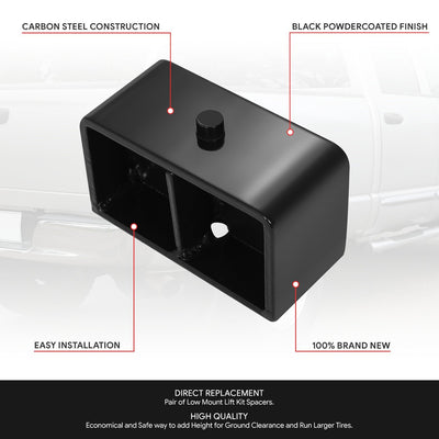 3 in. Leaf Spring Leveling Lift Blocks <br>03-13 Dodge Ram 2500, 03-12 3500
