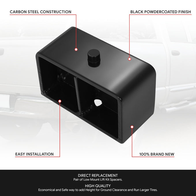 3 in. Leaf Spring Leveling Lift Blocks <br>03-13 Dodge Ram 2500, 03-12 3500