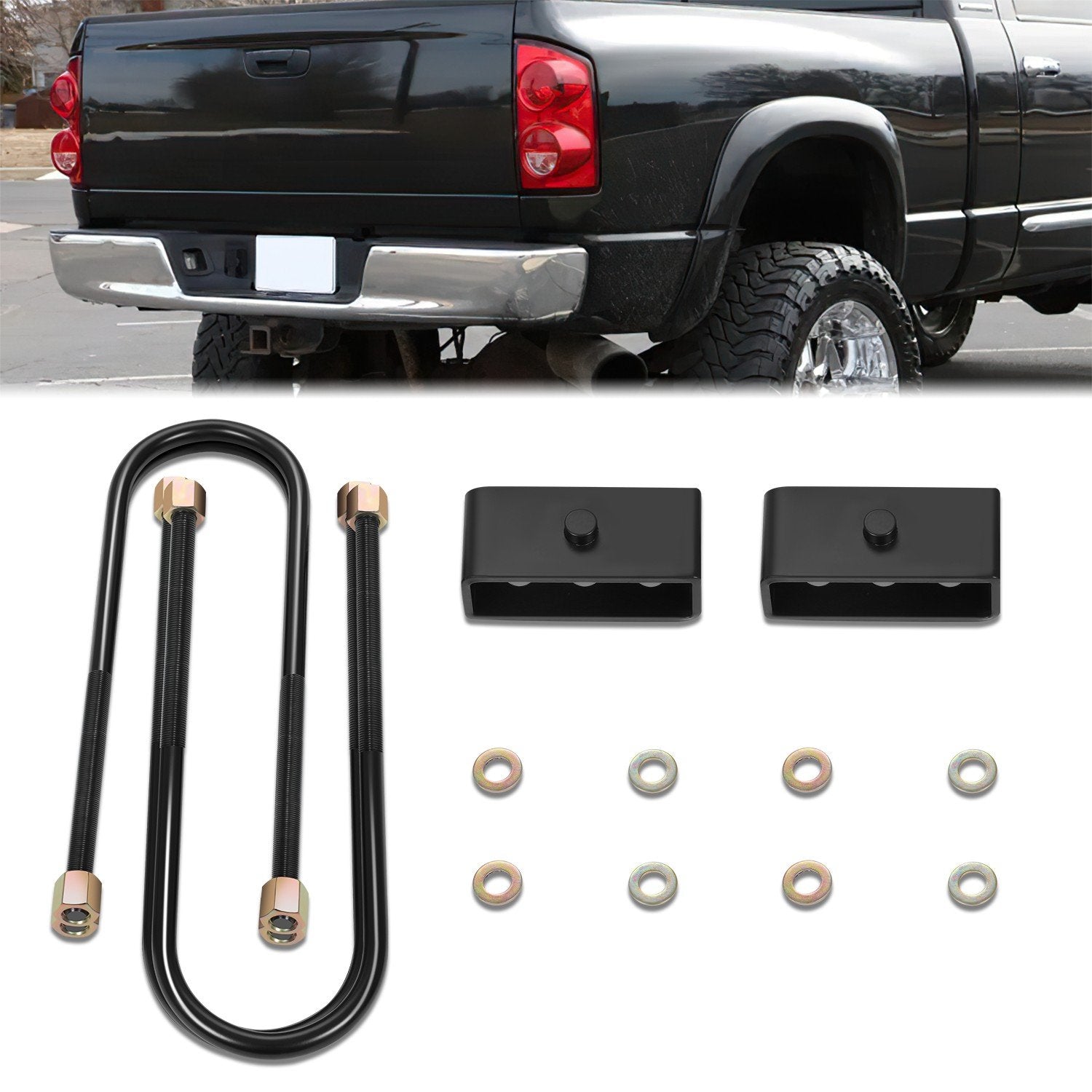 2 in. Leaf Spring Leveling Lift Blocks <br>06-08 Dodge Ram 1500, 03-13 Ram 2500