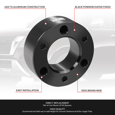2pc 3.5in. Front Strut Top Mount Lift Spacers Kit <br> 04-24 Nissan Titan, Armada