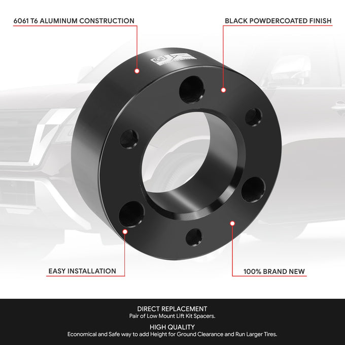 2pc 3.5in. Front Strut Top Mount Lift Spacers Kit <br> 04-24 Nissan Titan, Armada