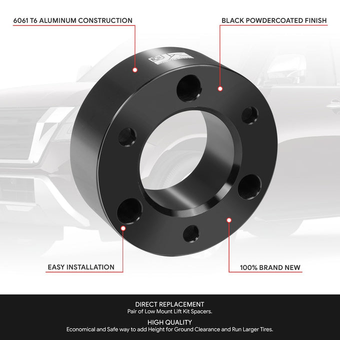 2pc 3.5in. Front Strut Top Mount Lift Spacers Kit <br> 04-24 Nissan Titan, Armada