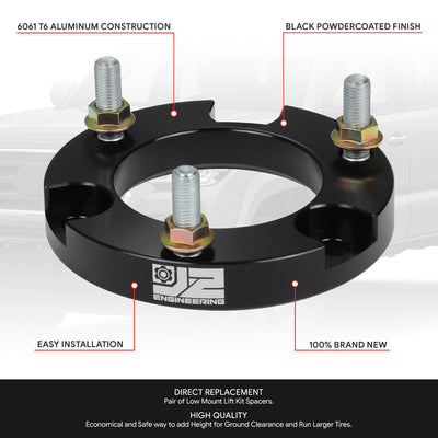 2pc 1.5in. Front Strut Top Mount Lift Spacers Kit <br> 03-23 Toyota Tacoma, FJ Cruiser, 10-17 Lexus GX460