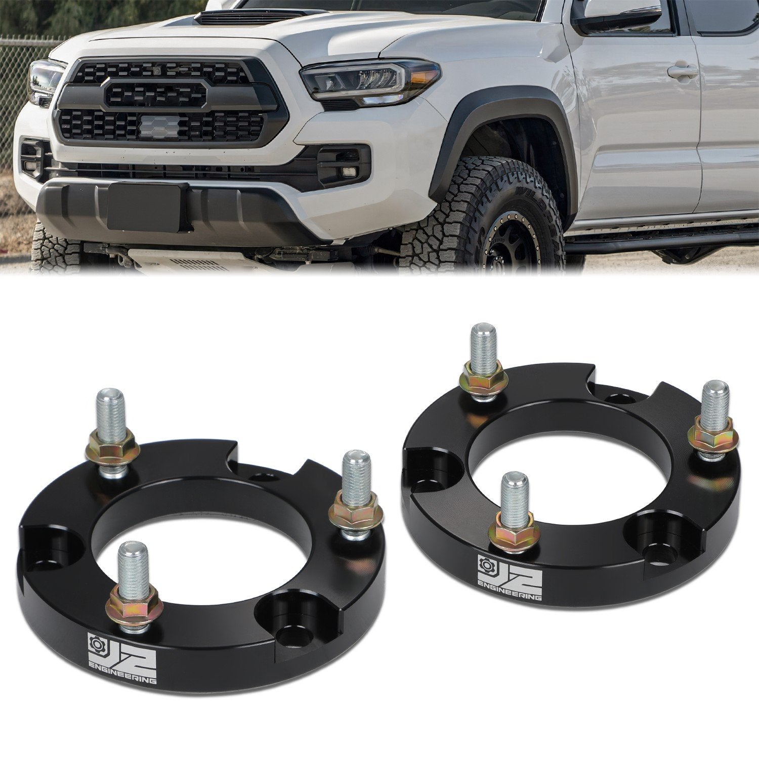 2pc 1.5in. Front Strut Top Mount Lift Spacers Kit <br> 03-23 Toyota Tacoma, FJ Cruiser, 10-17 Lexus GX460