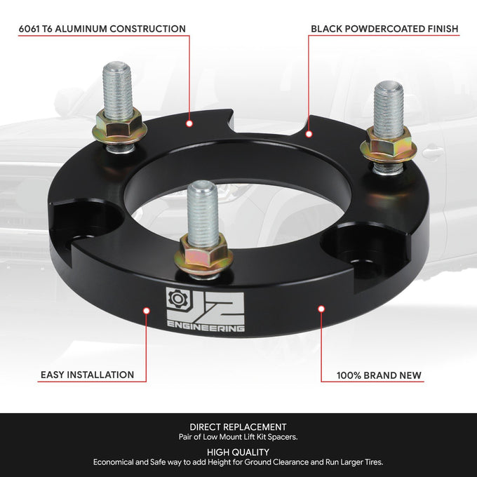 2pc 1.5in. Front Strut Top Mount Lift Spacers Kit <br> 03-23 Toyota Tacoma, FJ Cruiser, 10-17 Lexus GX460