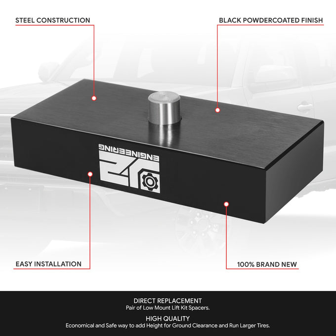 2pc 2 in. Rear Leveling Lift Blocks <br> 95-23 Toyota Tacoma
