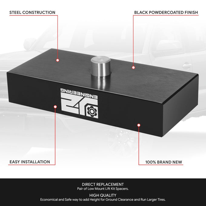 2pc 2 in. Rear Leveling Lift Blocks <br> 95-23 Toyota Tacoma