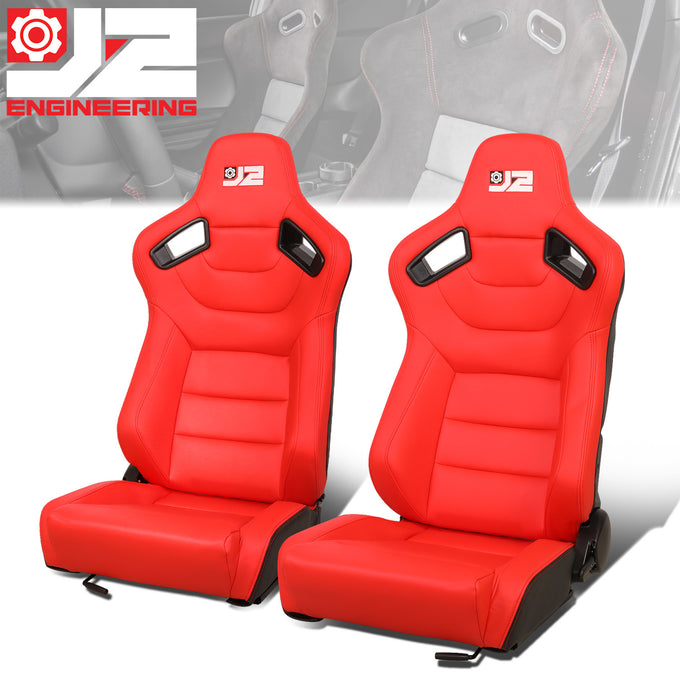 38 in. H X 21 in. W X 23 in. D Pair Reclinable Synthetic Leather Bucket Racing <br>Universal