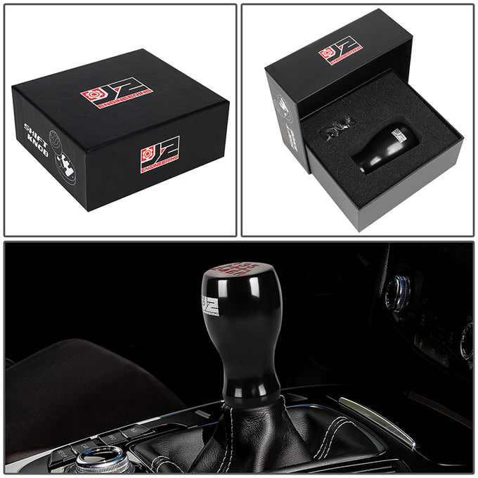 40mm W X 67mm H 6-Speed Flat Top Teardrop Aluminum Shift Knob Universal