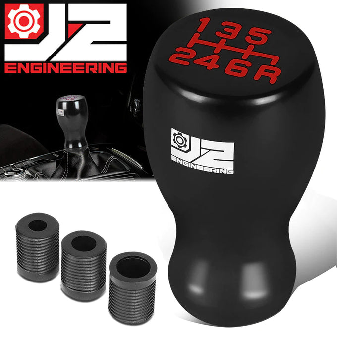 40mm W X 67mm H 6-Speed Flat Top Teardrop Aluminum Shift Knob Universal
