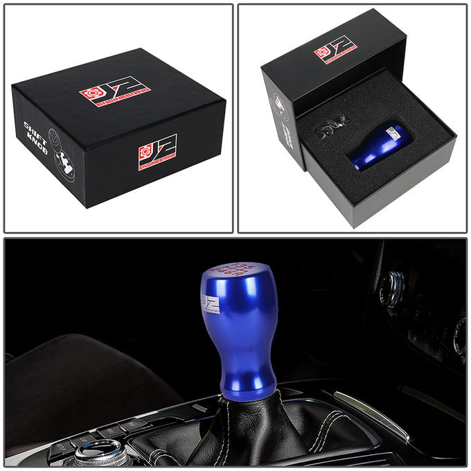 40mm W X 67mm H 6-Speed Flat Top Teardrop Aluminum Shift Knob Universal