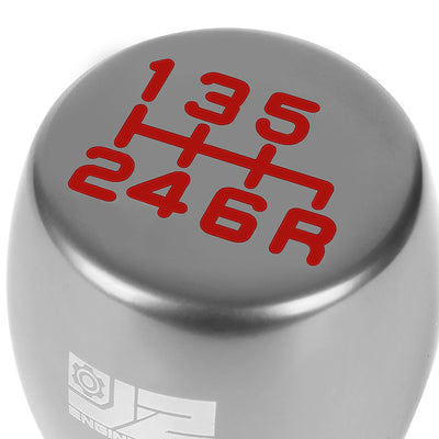 40mm W X 67mm H 6-Speed Flat Top Teardrop Aluminum Shift Knob Universal