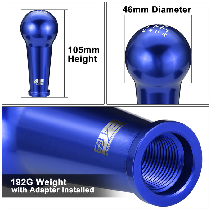 46mm X 105mm 6-Speed Ball Teardrop Style Shift Knob Universal