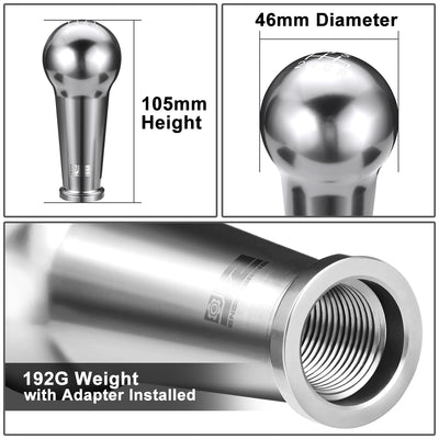 46mm X 105mm 6-Speed Ball Teardrop Style Shift Knob Universal